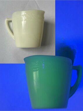 Vintage McKee Laurel Uranium Glass Creamer Childs Tea Set Glows Custard